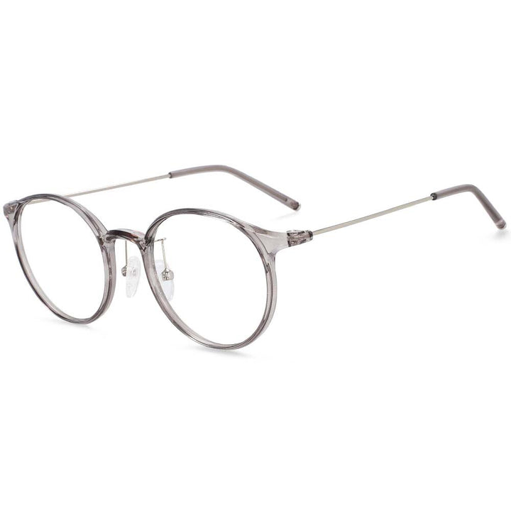 CCspace Unisex Full Rim Round Tr 90 Titanium Frame Eyeglasses 54274 Full Rim CCspace China C16gray