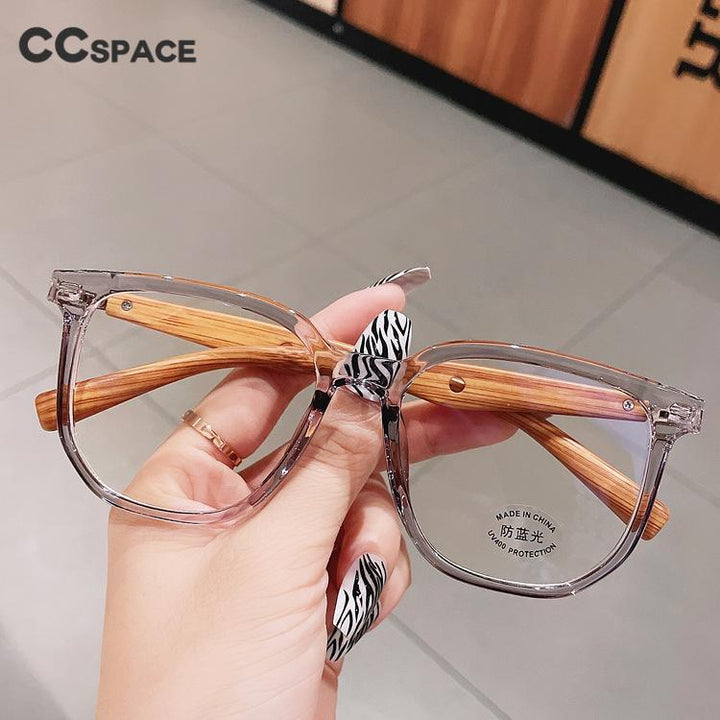 CCspace Unisex Full Rim Big Polygon Square Tr 90 Titanium Eyeglasses 55580 Full Rim CCspace