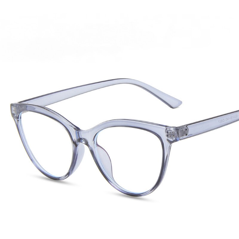 CCspace Unisex Full Rim Cat Eye Tr 90 Titanium Eyeglasses 55437 Full Rim CCspace China HazeBlue