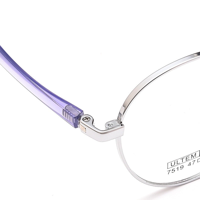 Yimaruili Children's Unisex Full Rim Round Ultem Titanium Alloy Eyeglasses 7519S Full Rim Yimaruili Eyeglasses
