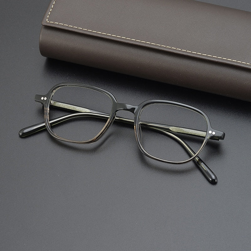 Gatenac Unisex Full Rim Square Handcrafted Acetate Eyeglasses Gxyj962 Full Rim Gatenac