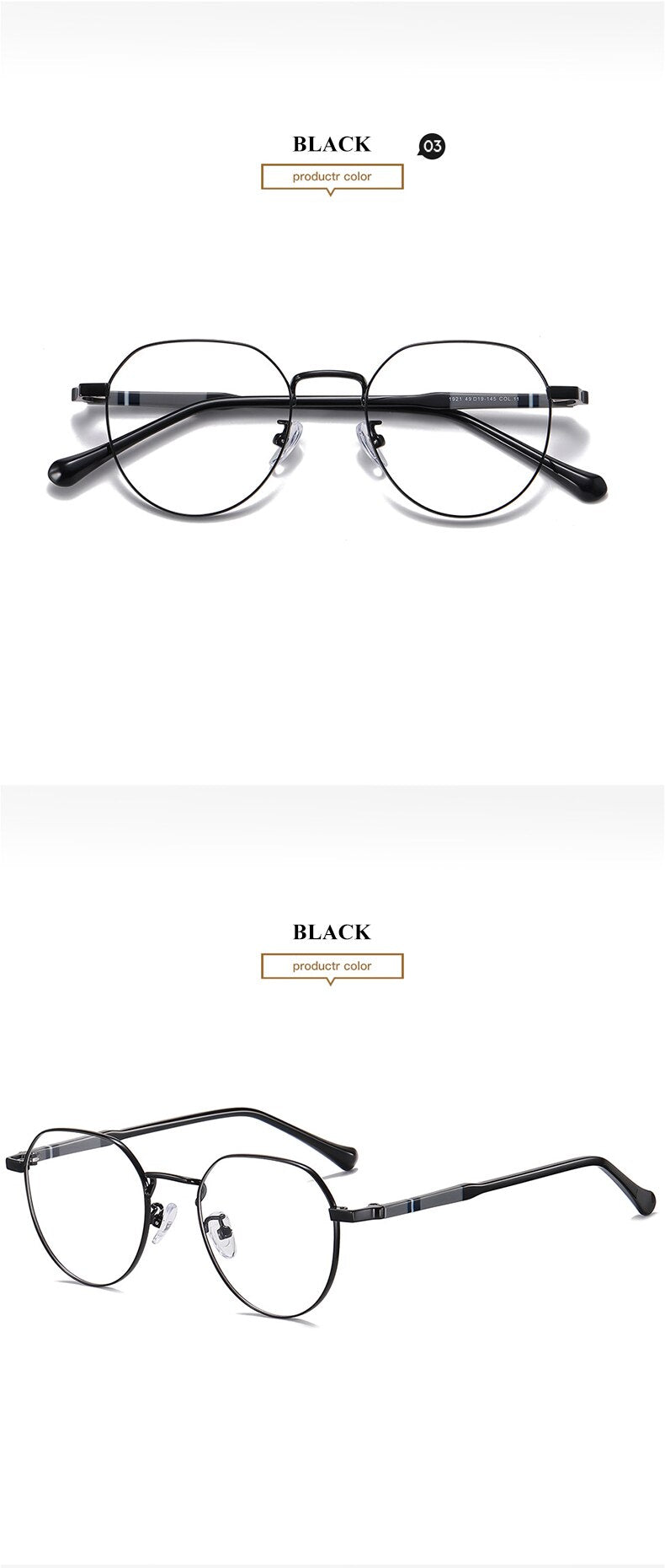 Chashma Unisex Full Rim Round Stainless Steel Frame Eyeglasses 1921 Full Rim Chashma
