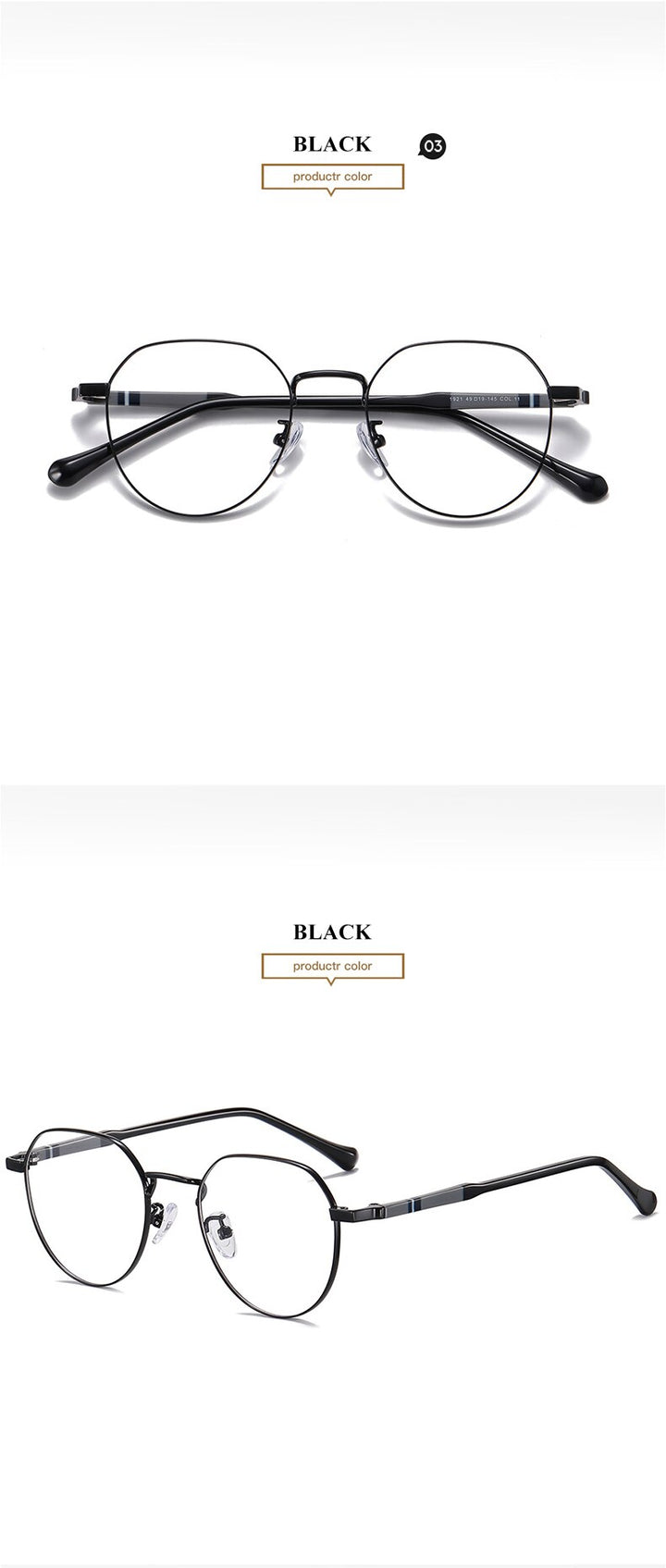 Chashma Unisex Full Rim Round Stainless Steel Frame Eyeglasses 1921 Full Rim Chashma