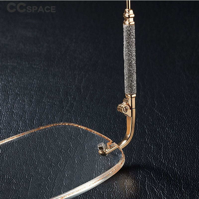 CCspace Unisex Rimless Square Alloy Hyperopic Reading Glasses 55738 Reading Glasses CCspace