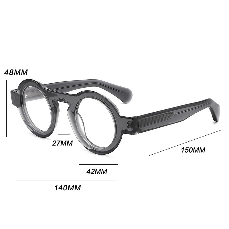 Gatenac Unisex Full Rim Round Handcrafted Acetate Frame Eyeglasses Gxyj771 Full Rim Gatenac