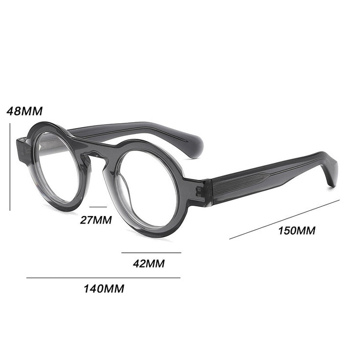 Gatenac Unisex Full Rim Round Handcrafted Acetate Frame Eyeglasses Gxyj771 Full Rim Gatenac