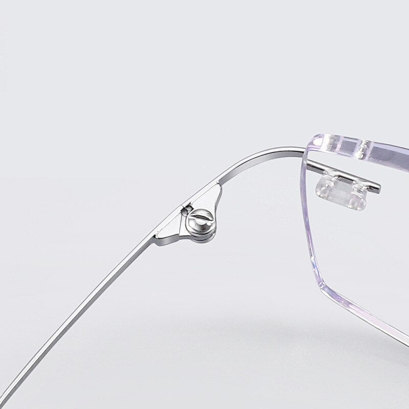 Zirosat Unisex Rimless Square Titanium Anti Blue Light Reading Glasses 8161 Reading Glasses Zirosat