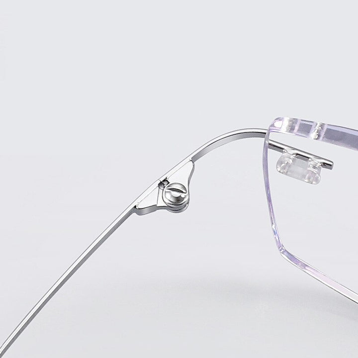 Zirosat Unisex Rimless Square Titanium Anti Blue Light Reading Glasses 8161 Reading Glasses Zirosat
