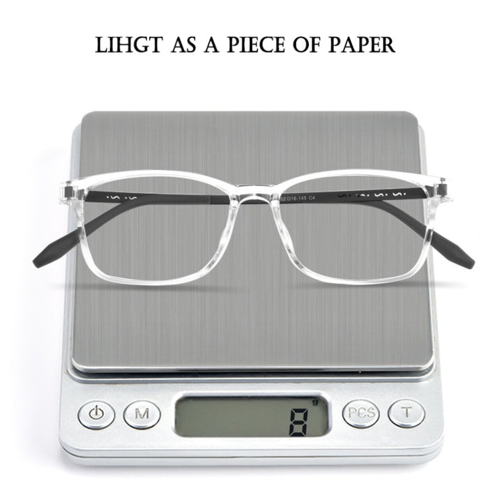 Hotony Unisex Full Rim Square Tr 90 Alloy Eyeglasses 99103T Full Rim Hotony