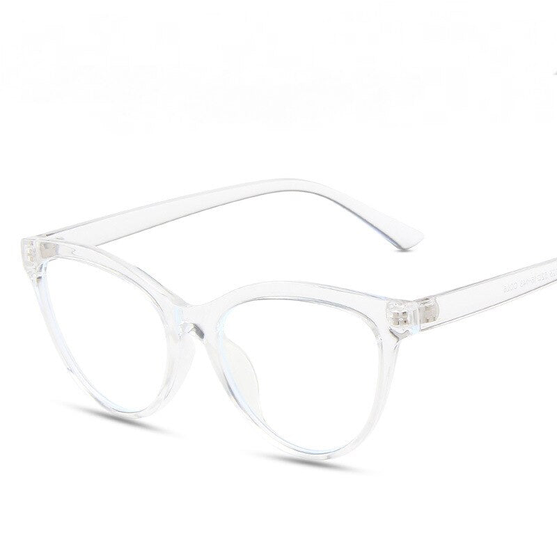 CCspace Unisex Full Rim Cat Eye Tr 90 Titanium Eyeglasses 55437 Full Rim CCspace China TransparentWhite