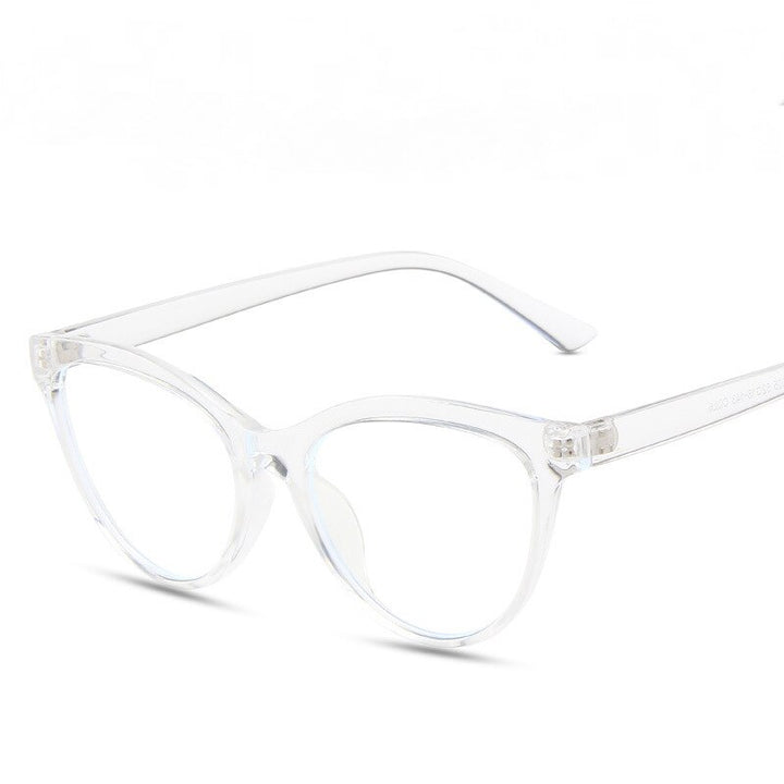 CCspace Unisex Full Rim Cat Eye Tr 90 Titanium Eyeglasses 55437 Full Rim CCspace China TransparentWhite