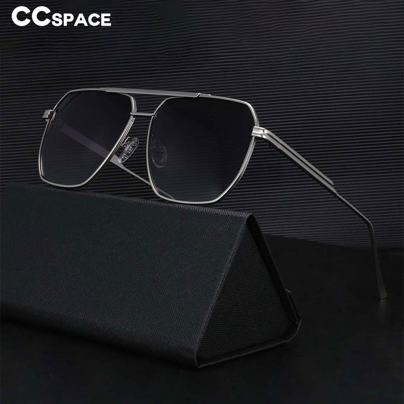 CCspace Women's Full Rim Square Double Bridge Alloy Frame Sunglasses 54444 Sunglasses CCspace Sunglasses