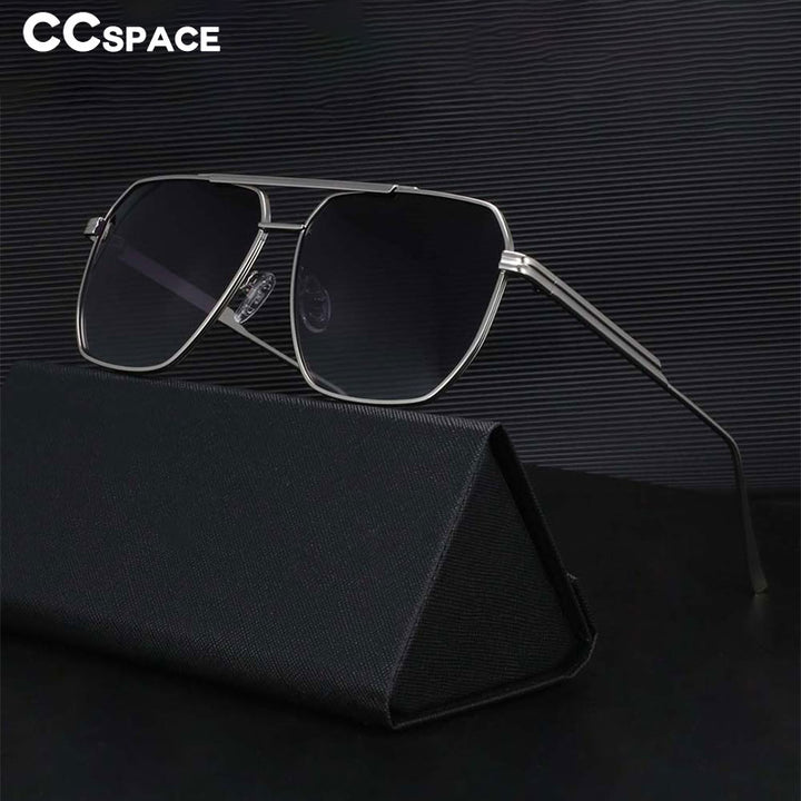 CCspace Women's Full Rim Square Double Bridge Alloy Frame Sunglasses 54444 Sunglasses CCspace Sunglasses