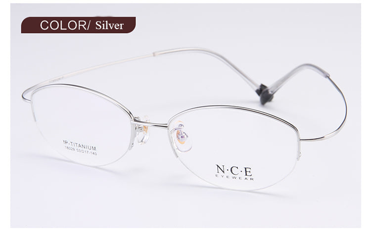 Bclear Women's Semi Rim Titanium Oval Eyeglasses Sc18029 Semi Rim Bclear