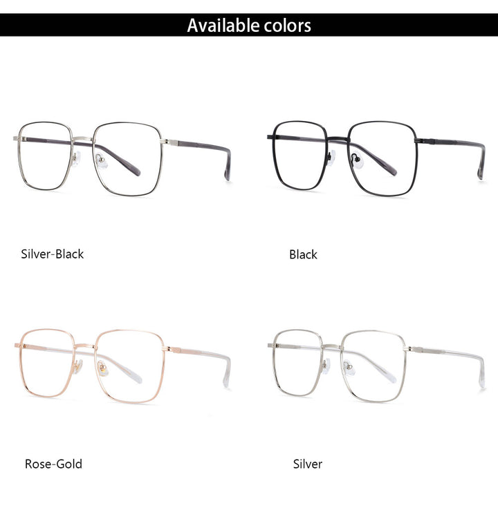 CCspace Unisex Full Rim Oversized Square Alloy Frame Eyeglasses 54312 Full Rim CCspace