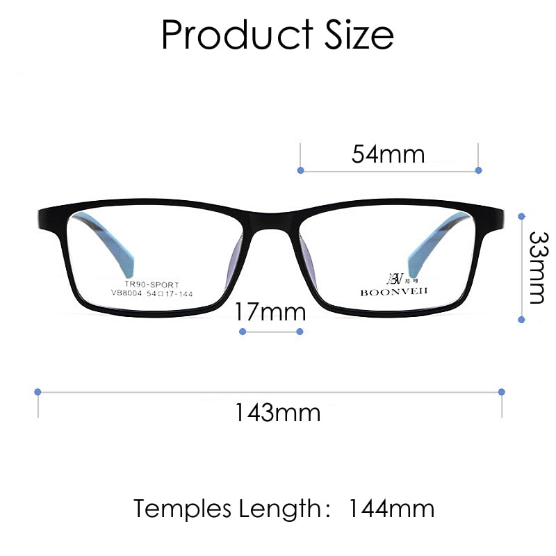 Yimaruili Unisex Full Rim Square Tr 90 Sport Eyeglasses Vb8004 Full Rim Yimaruili Eyeglasses