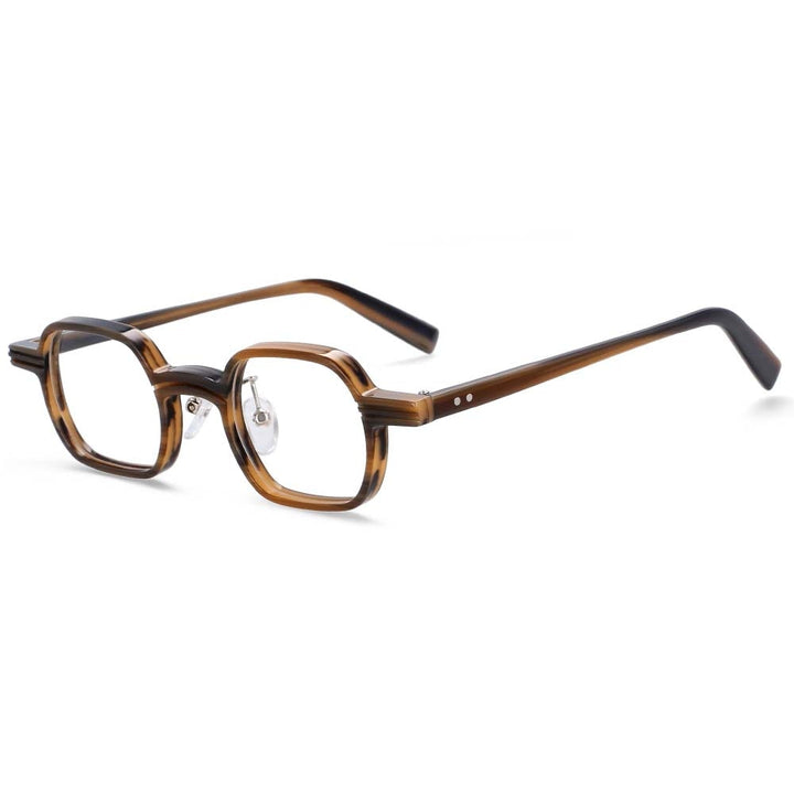 CCspace Unisex Full Rim Square Round Acetate Punk Frame Eyeglasses 54159 Full Rim CCspace Tea