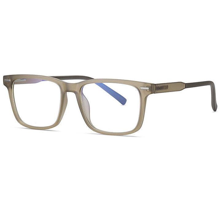 CCspace Unisex Full Rim Square Tr 90 Titanium Eyeglasses 55256 Full Rim CCspace ClearTea CHINA