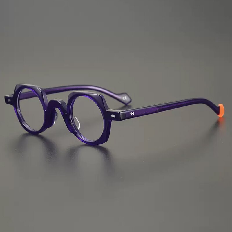 Gatenac Unisex Full Rim Small Round Square Acetate Eyeglasses Gxyj947 Full Rim Gatenac