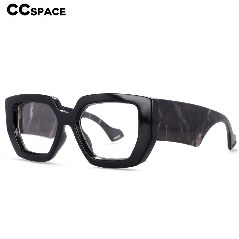 CCspace Unisex Full Rim Oversized Square Acetate Frame Eyeglasses 54035 Full Rim CCspace