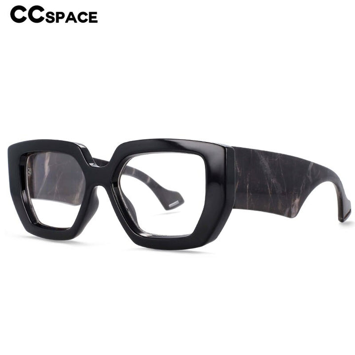 CCspace Unisex Full Rim Oversized Square Acetate Frame Eyeglasses 54035 Full Rim CCspace