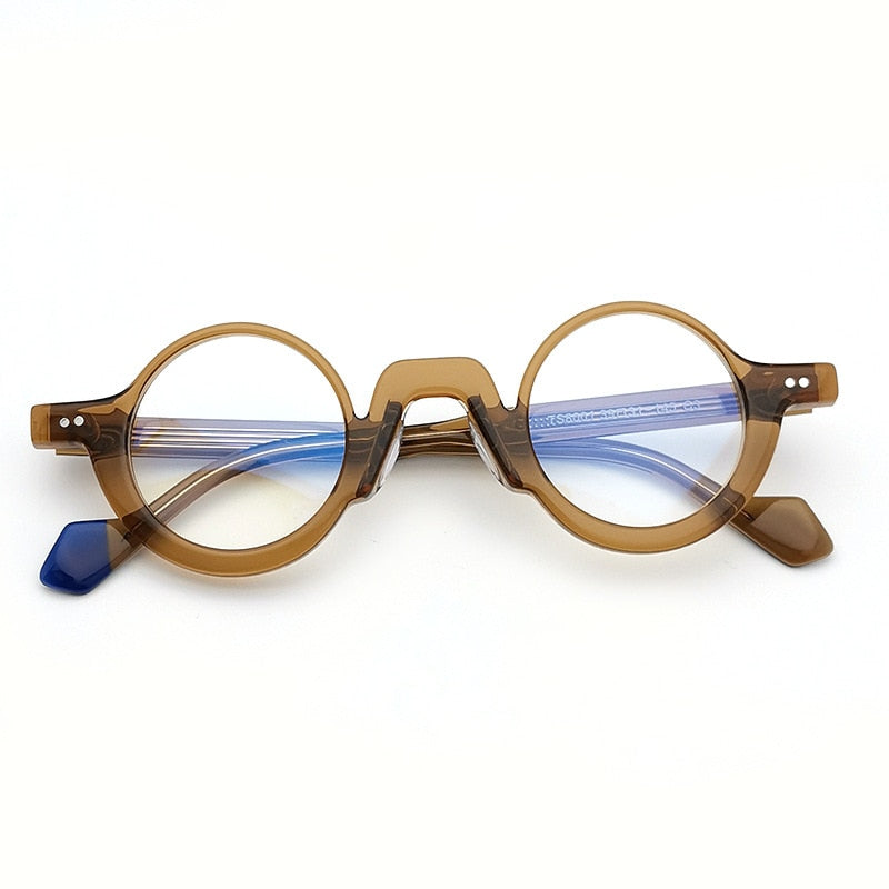 CCspace Unisex Full Rim Round Acetate Eyeglasses 55305 Full Rim CCspace Tea China