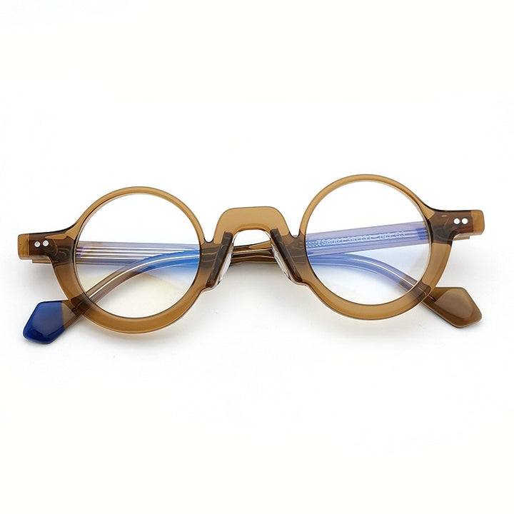 CCspace Unisex Full Rim Round Acetate Eyeglasses 55305 Full Rim CCspace Tea China