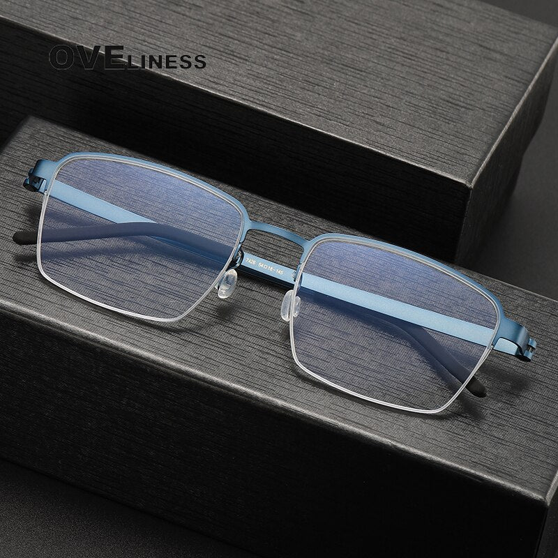 Oveliness Unisex Full Rim Square Titanium Eyeglasses 7426 Full Rim Oveliness   