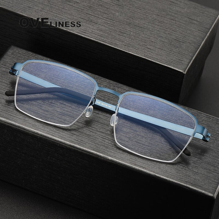 Oveliness Unisex Full Rim Square Titanium Eyeglasses 7426 Full Rim Oveliness