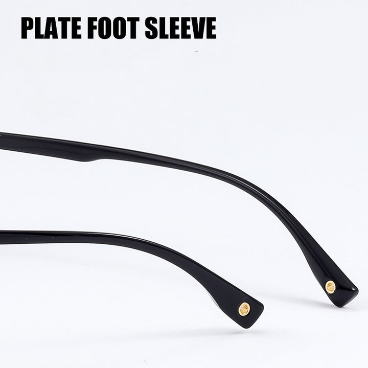 Yimaruili Men's Full Rim Square Alloy Acetate Frame Eyeglasses 8535YF Full Rim Yimaruili Eyeglasses