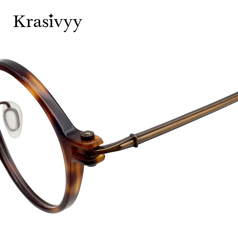 Krasivyy Unisex Full Rim Round Titanium Acetate Eyeglasses Rlt5866 Full Rim Krasivyy   