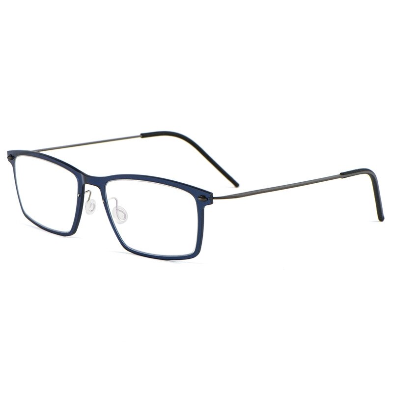 Yimaruili Unisex Full Rim Square Nylon Titanium Screwless Eyeglasses 6544ND Full Rim Yimaruili Eyeglasses Blue Gun