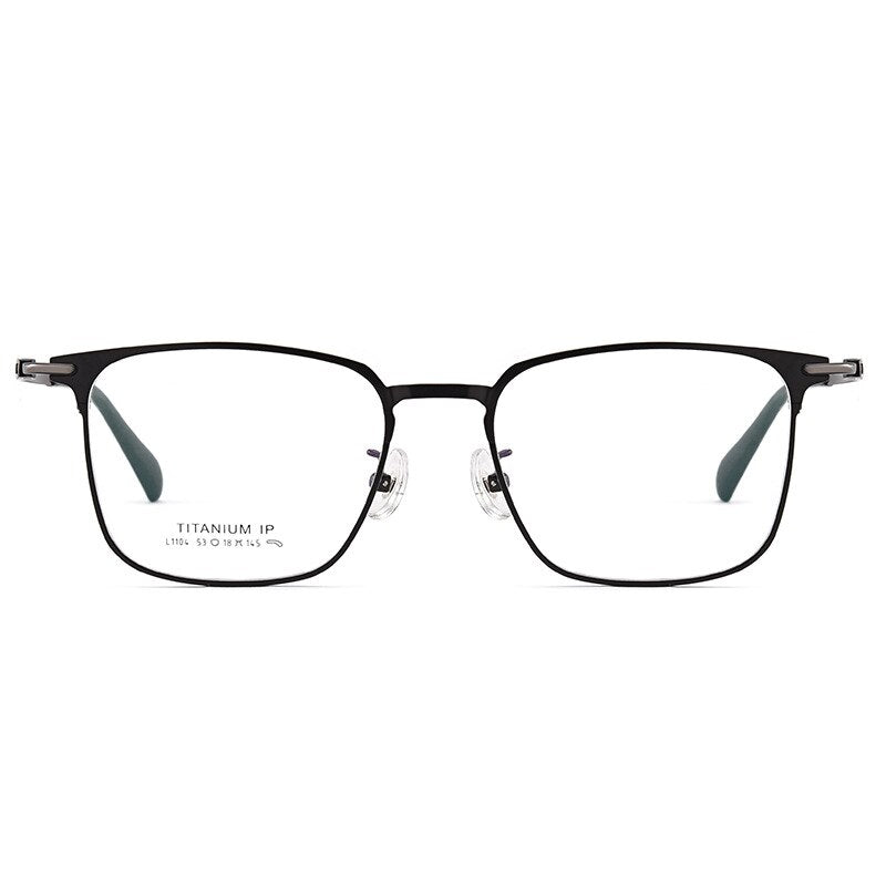 Bclear Unisex Full Rim Square Titanium Acetate Eyeglasses Lb1104 Full Rim Bclear Black