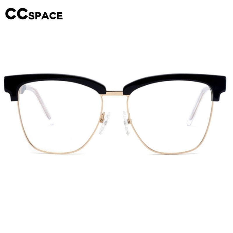 CCspace Women's Full Rim Square Cat Eye Acetate Alloy Eyeglasses 55281 Full Rim CCspace