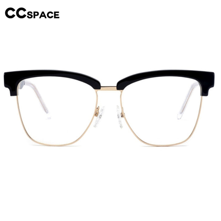 CCspace Women's Full Rim Square Cat Eye Acetate Alloy Eyeglasses 55281 Full Rim CCspace
