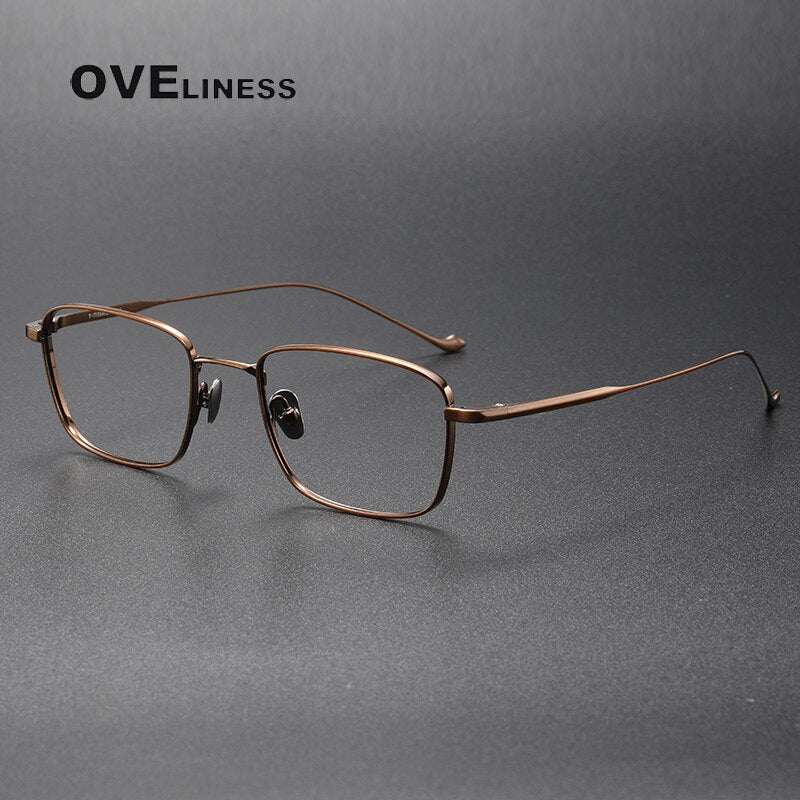Oveliness Unisex Full Rim Square Titanium Eyeglasses  Chordf Full Rim Oveliness bronze