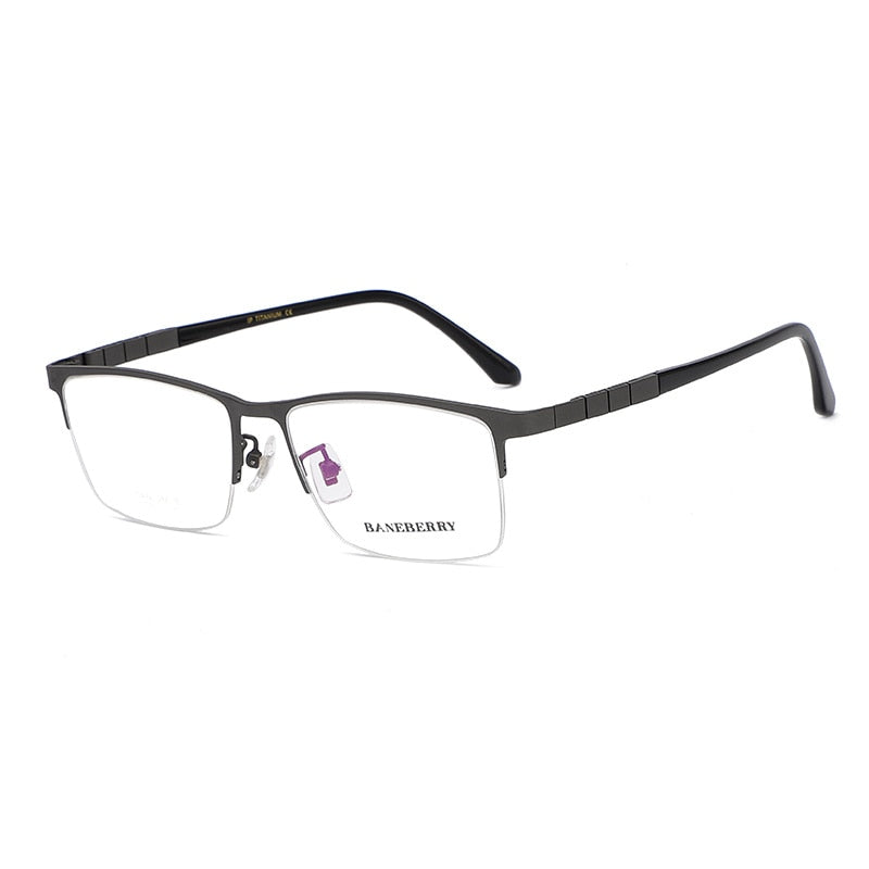 Zirosat Unisex Semi Rim Square Titanium Eyeglasses 71137 Semi Rim Zirosat