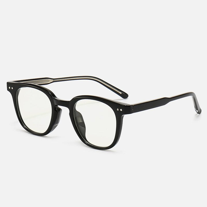 CCspace Unisex Full Rim Square Tr 90 Titanium Eyeglasses 55917 Full Rim CCspace Black China