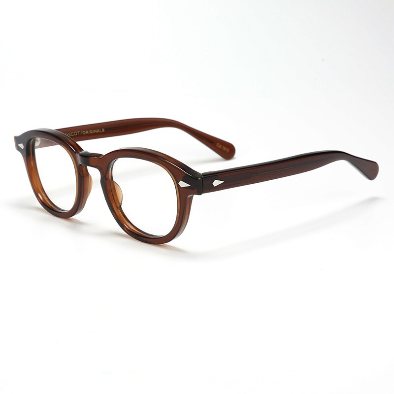 Bclear Unisex Full Rim Round Acetate Three Size S-M-L Frame Eyeglasses 1915 Full Rim Bclear Auburn Small