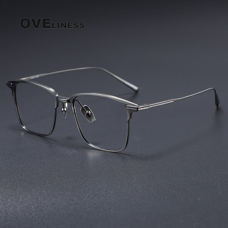 Oveliness Men's Full Rim Square Titanium Eyeglasses Flatiron25 Full Rim Oveliness gun