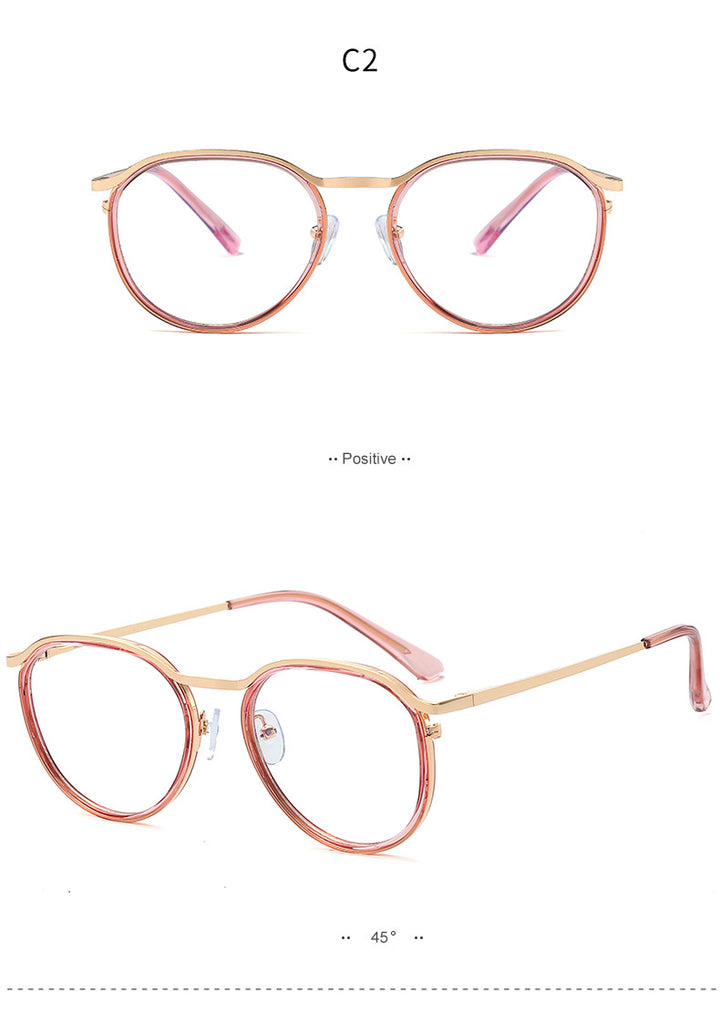 Hotony Women's Full Rim Round TR 90 Resin Alloy Frame Eyeglasses 95909 Full Rim Hotony