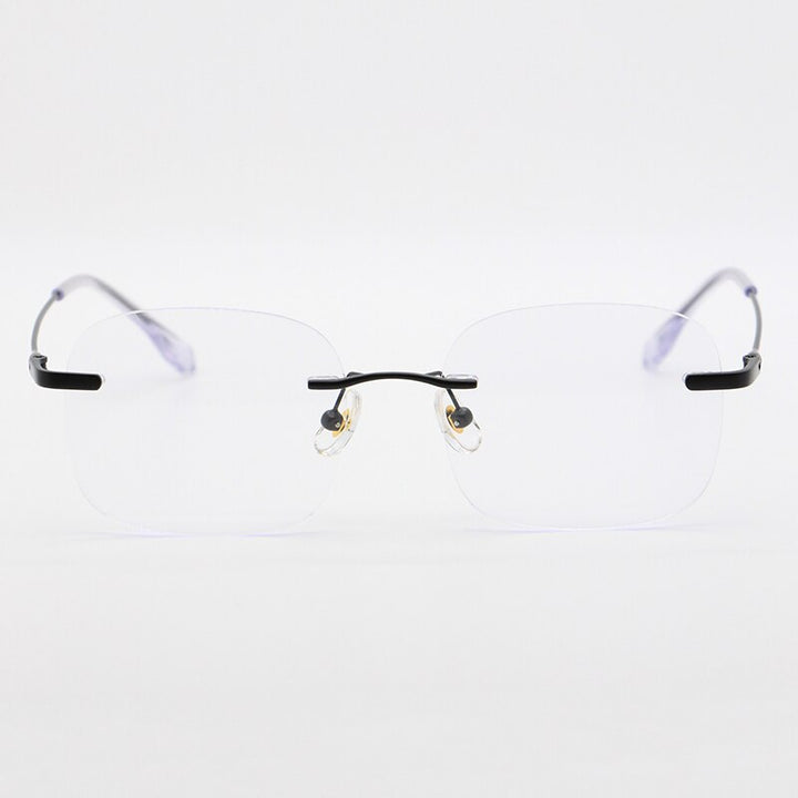 Bclear Unisex Rimless Square Titanium Frame Eyeglasses Myw01 Rimless Bclear