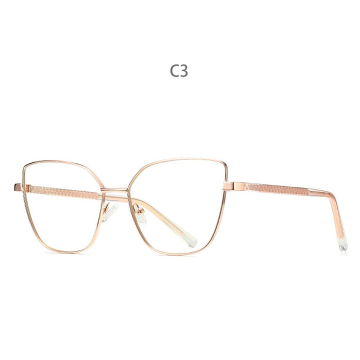 Hdcrafter Women's Full Rim Cat Eye Titanium Frame Eyeglasses 3002 Full Rim Hdcrafter Eyeglasses C3