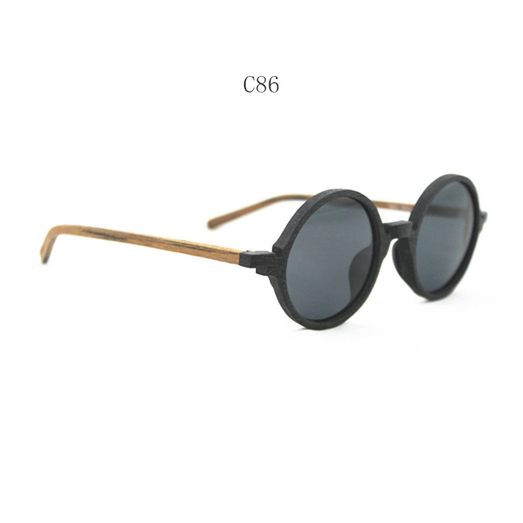Hdcrafter Unisex Full Rim Round Bamboo Wood Handcrafted Polarized Sunglasses 8843 Sunglasses HdCrafter Sunglasses C86