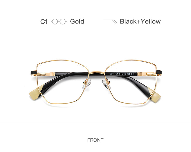 Gmei Unisex Full Rim Alloy Square Polygonal Frame Eyeglasses 3011 Full Rim Gmei Optical   