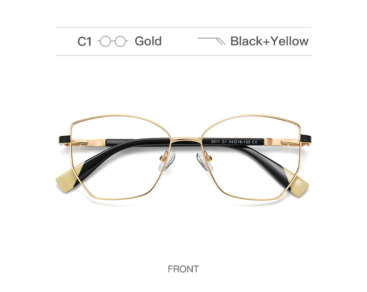 Gmei Unisex Full Rim Alloy Square Polygonal Frame Eyeglasses 3011 Full Rim Gmei Optical