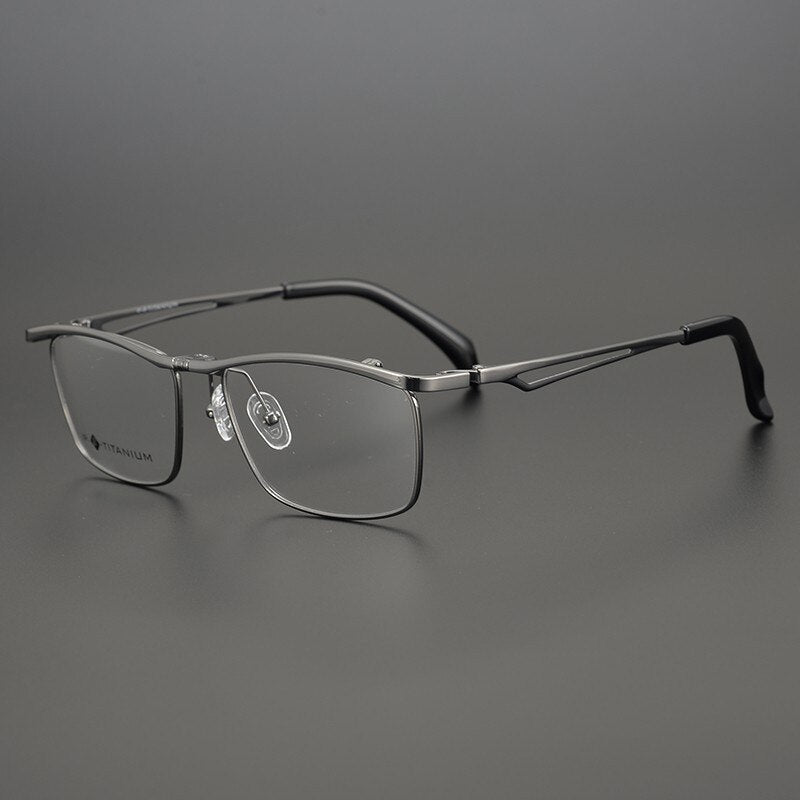 Gatenac Unisex Full Rim Square Titanium Flip Up Frame Eyeglasses Gxyj752 Full Rim Gatenac Gun