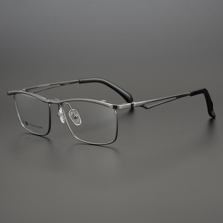 Gatenac Unisex Full Rim Square Titanium Flip Up Frame Eyeglasses Gxyj752 Full Rim Gatenac Gun
