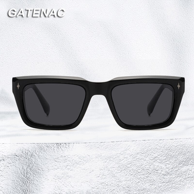 Gatenac Men's Full Rim Square Acetate Frame Polarized Sunglasses Tyj68 Sunglasses Gatenac