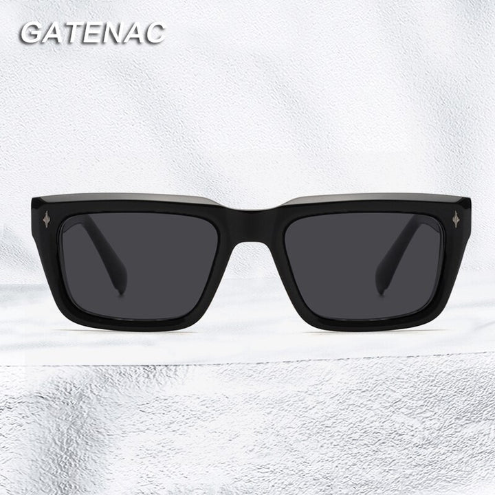 Gatenac Men's Full Rim Square Acetate Frame Polarized Sunglasses Tyj68 Sunglasses Gatenac